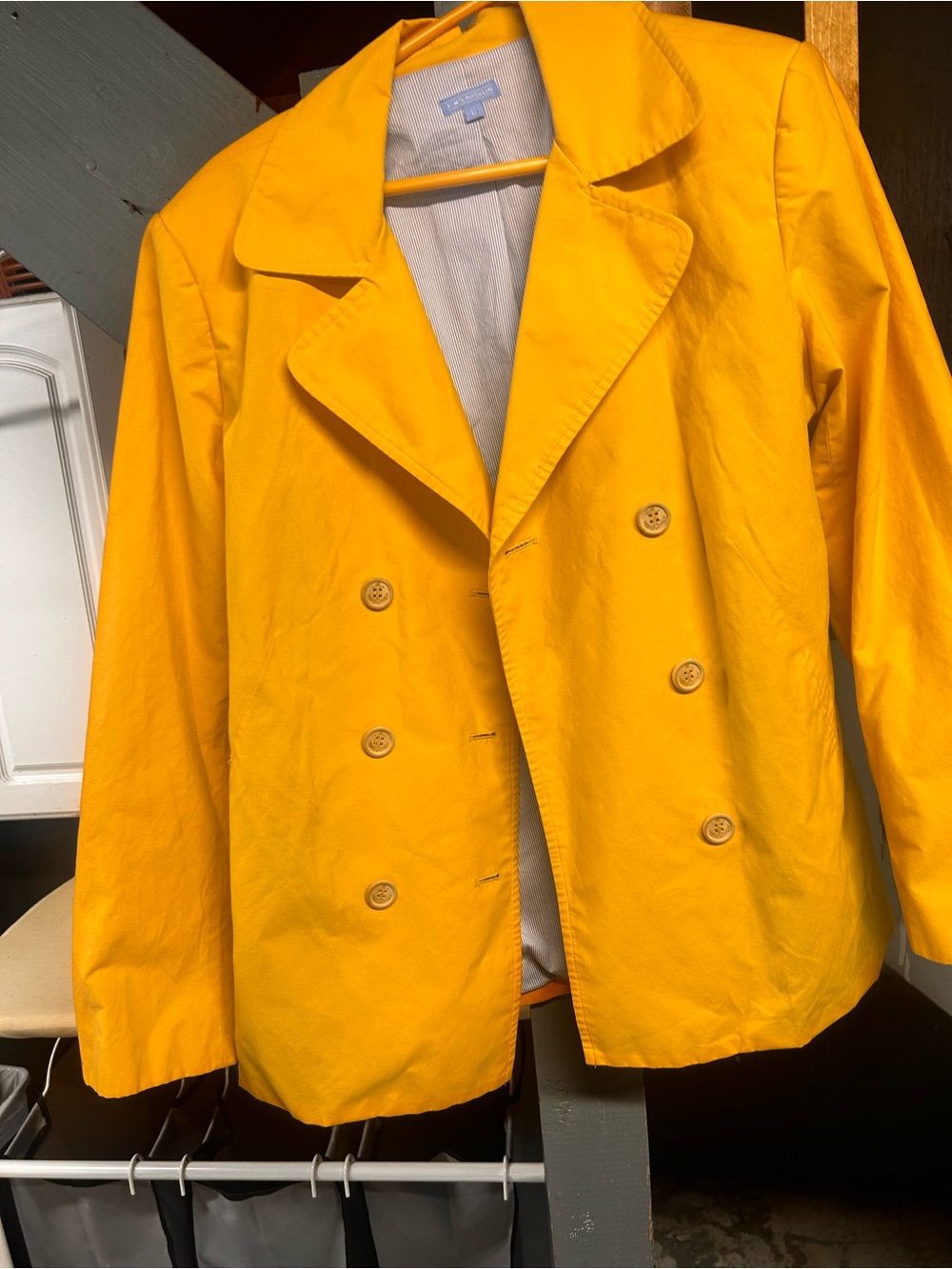 J. McLaughlin Bright Yellow Double-Breasted Pea Coat